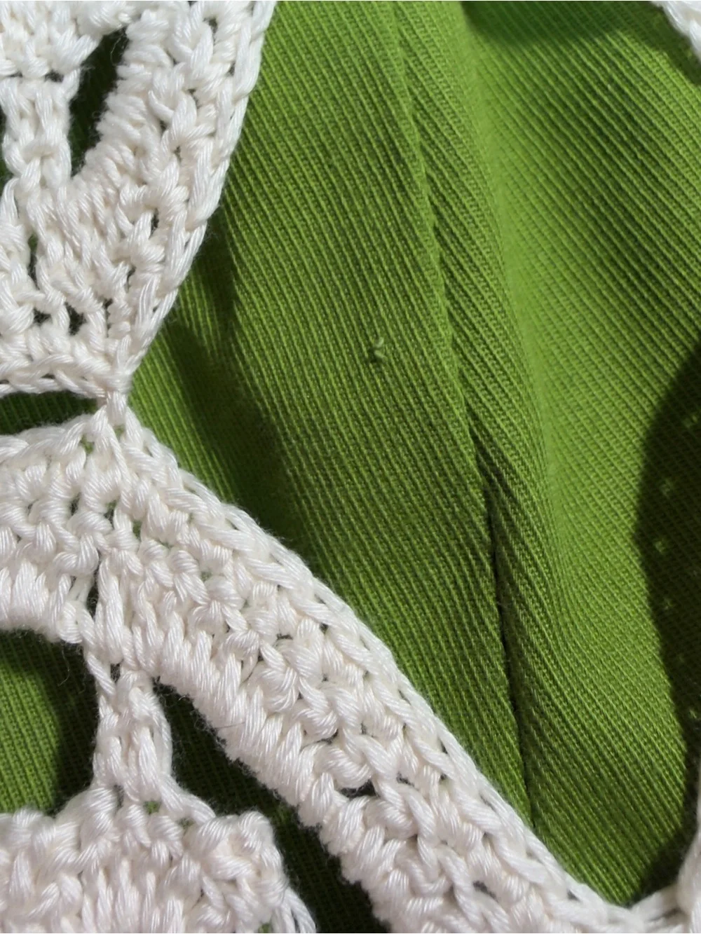 Tory Burch Green & Ivory Cotton Crochet Lace A-Line Skirt Sz 12/14 Style #211433